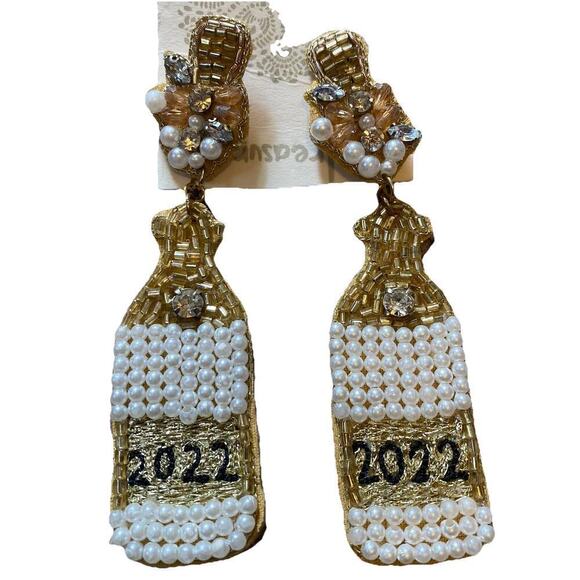 Ireasure Jewelry - Ireasure Earrings India Made Artsy Boho Faux Pearls Sequin Rhinestone White Gold